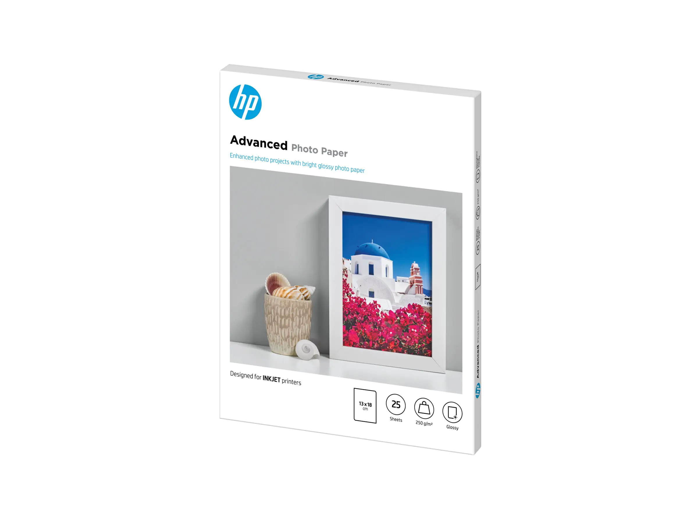 HP Fotopapier Q8696A 13 x 18 250 g/m² glänzend für Tintenstrahldrucker 25 Blatt