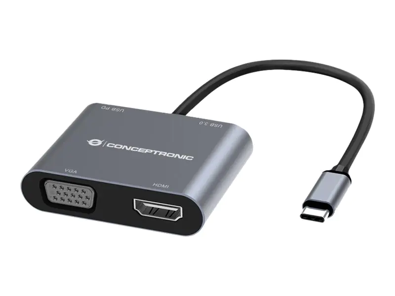 Conceptronic DONN16G - Dockingstation - USB-C 3.2 Gen 1 - HDMI, VGA