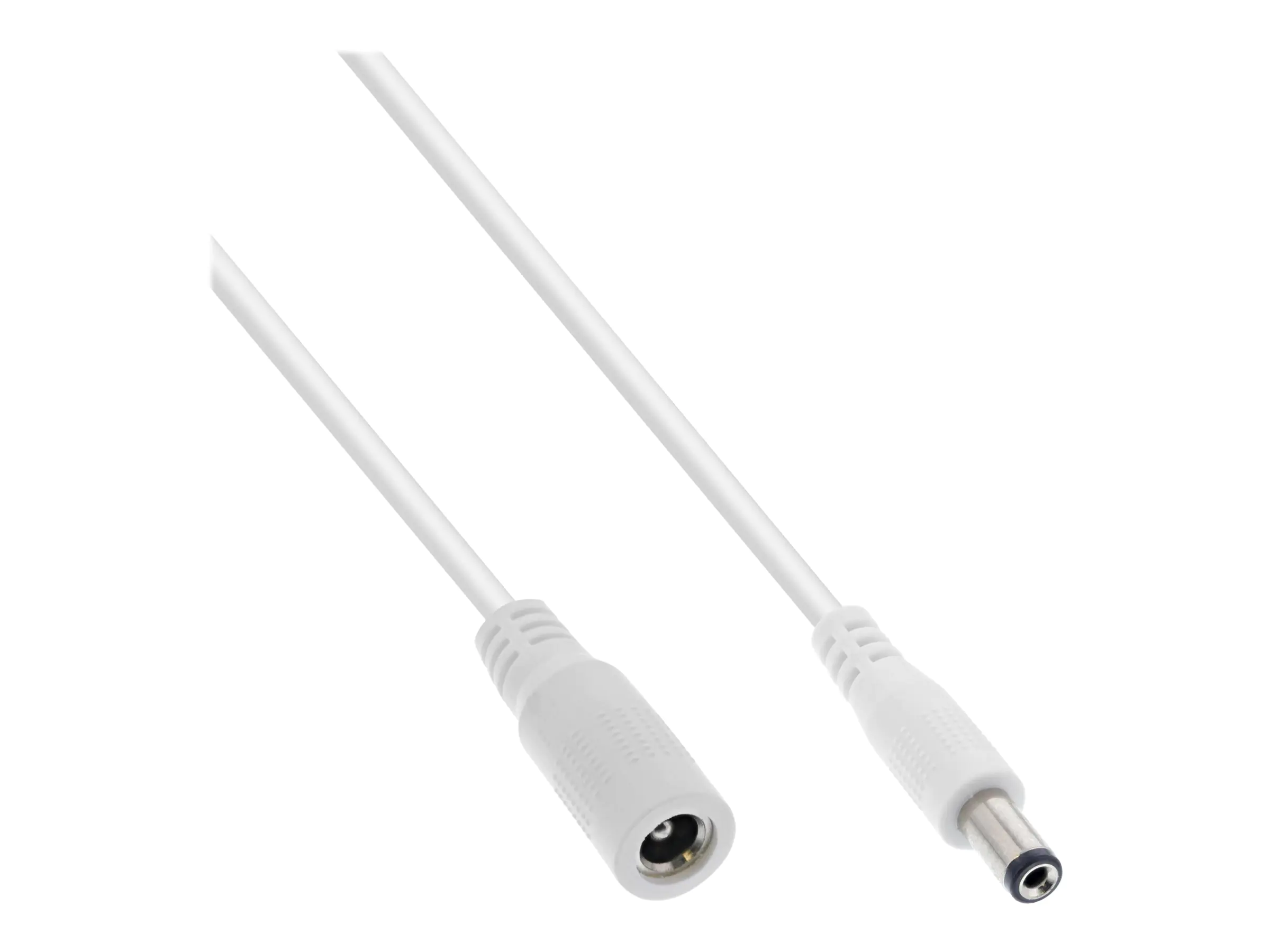 InLine - Spannungsversorgungs-Verlängerungskabel - Gleichstromstecker 5,5 mm (W) zu Gleichstromstecker 2,5 mm (M) - 12 - 24 V - 50 cm - weiß