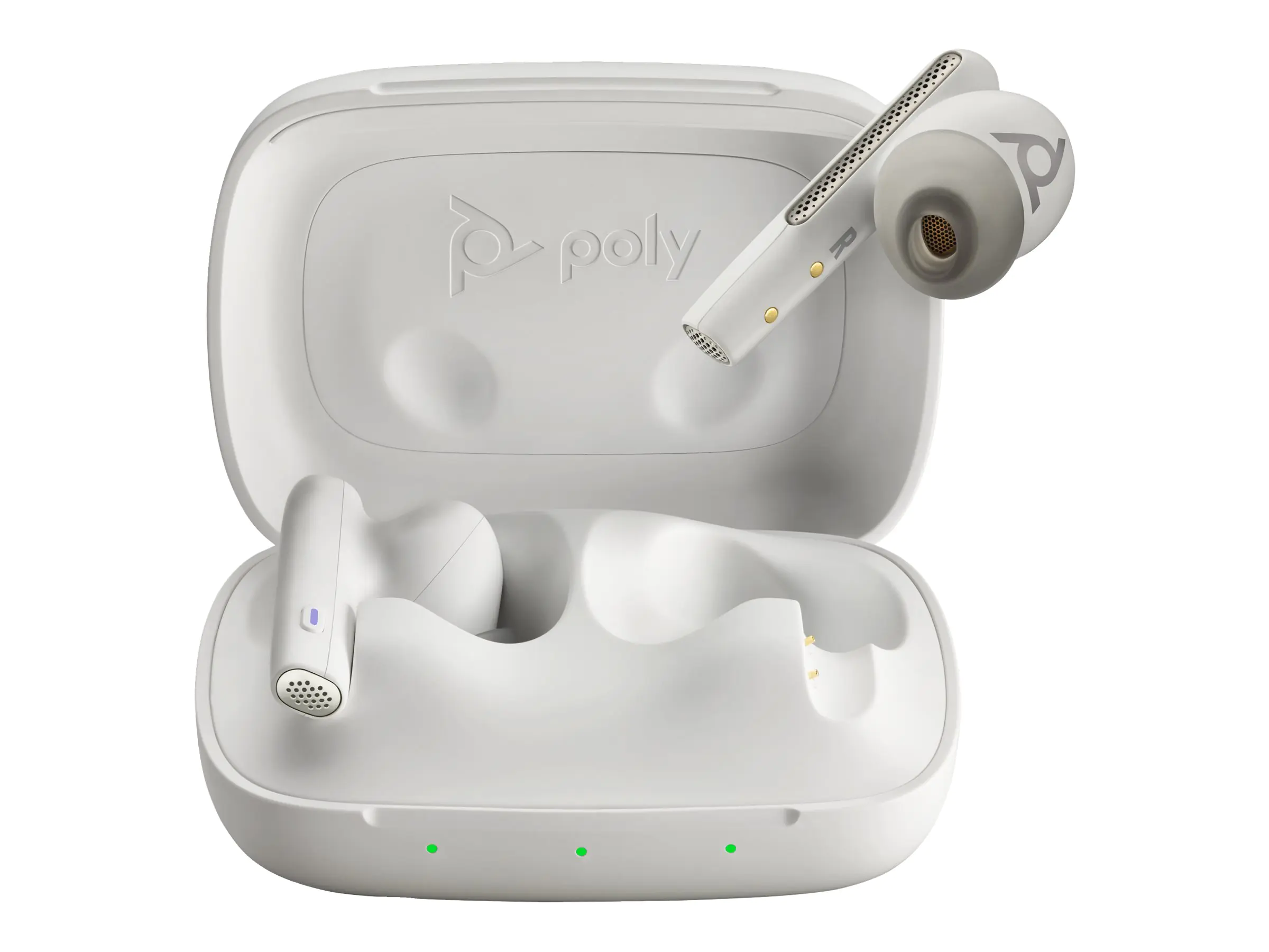 Poly Voyager Free 60 UC - True Wireless-Kopfhörer mit Mikrofon - im Ohr - Bluetooth - aktive Rauschunterdrückung - Adapter USB-C via Bluetooth - Sandweiß - Zoom Certified