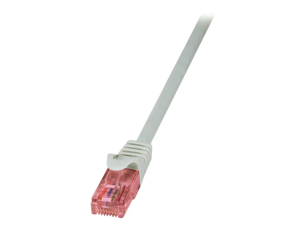 LogiLink PrimeLine - Patch-Kabel - RJ-45 (M) bis RJ-45 (M) - 20 m - UTP - CAT 6 - halogenfrei, geformt, ohne Haken - Grau
