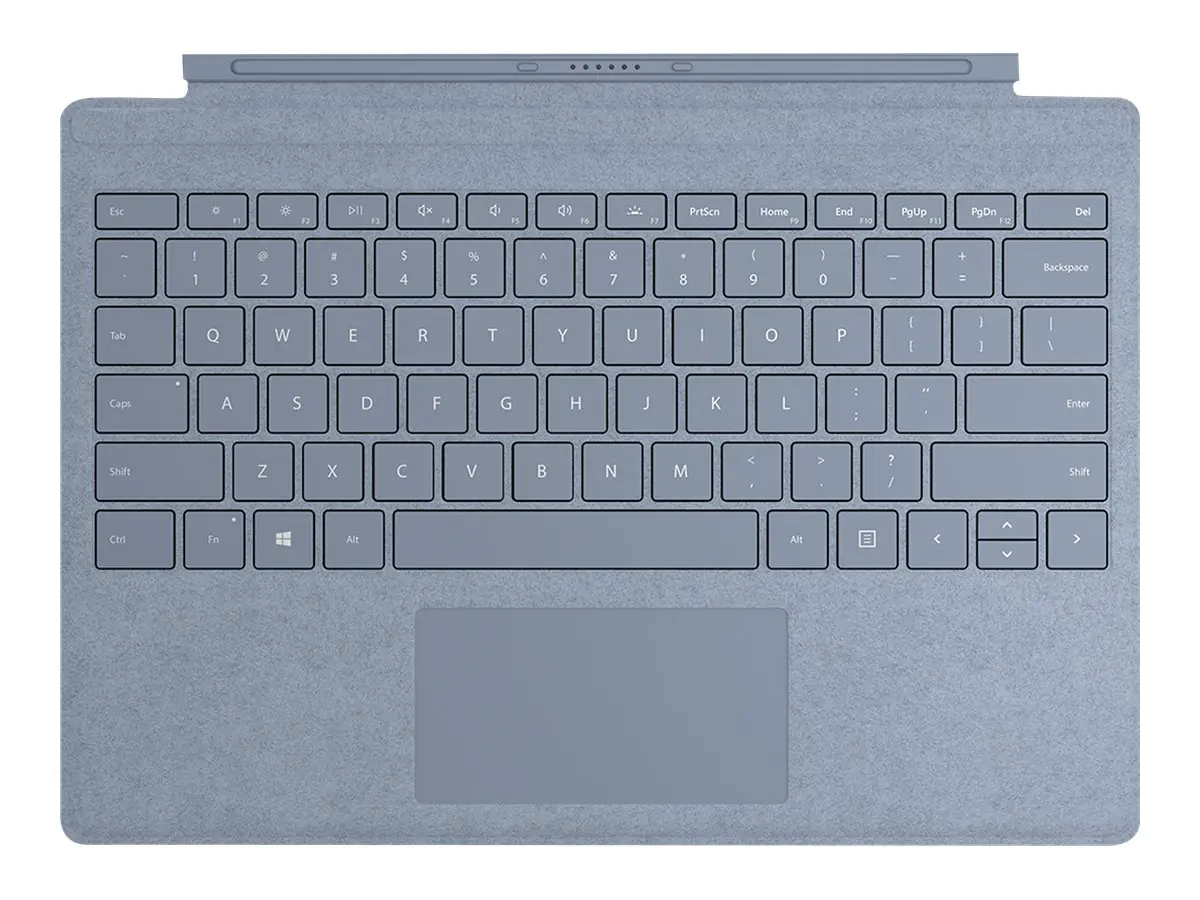 Microsoft Surface Pro Signature Type Cover - Tastatur - mit Trackpad - hinterleuchtet - Deutsch - Österreich, Deutschland - Eisblau - kommerziell - für Surface Pro (Mitte 2017), Pro 3, Pro 4, Pro 6, Pro 7