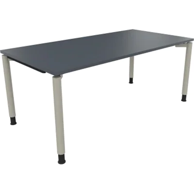 Schreibtisch Vierfuß Rundrohr B1800xT900xH680-820 si/Lavagrau Schreibtisch Vierfuß Rundrohr B1800xT900xH680-820 si/Lavagrau