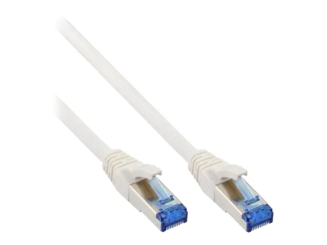InLine - Patch-Kabel - RJ-45 (M) zu RJ-45 (M) - 7.5 m - SFTP, PiMF - CAT 6a - halogenfrei, ohne Haken - weiß