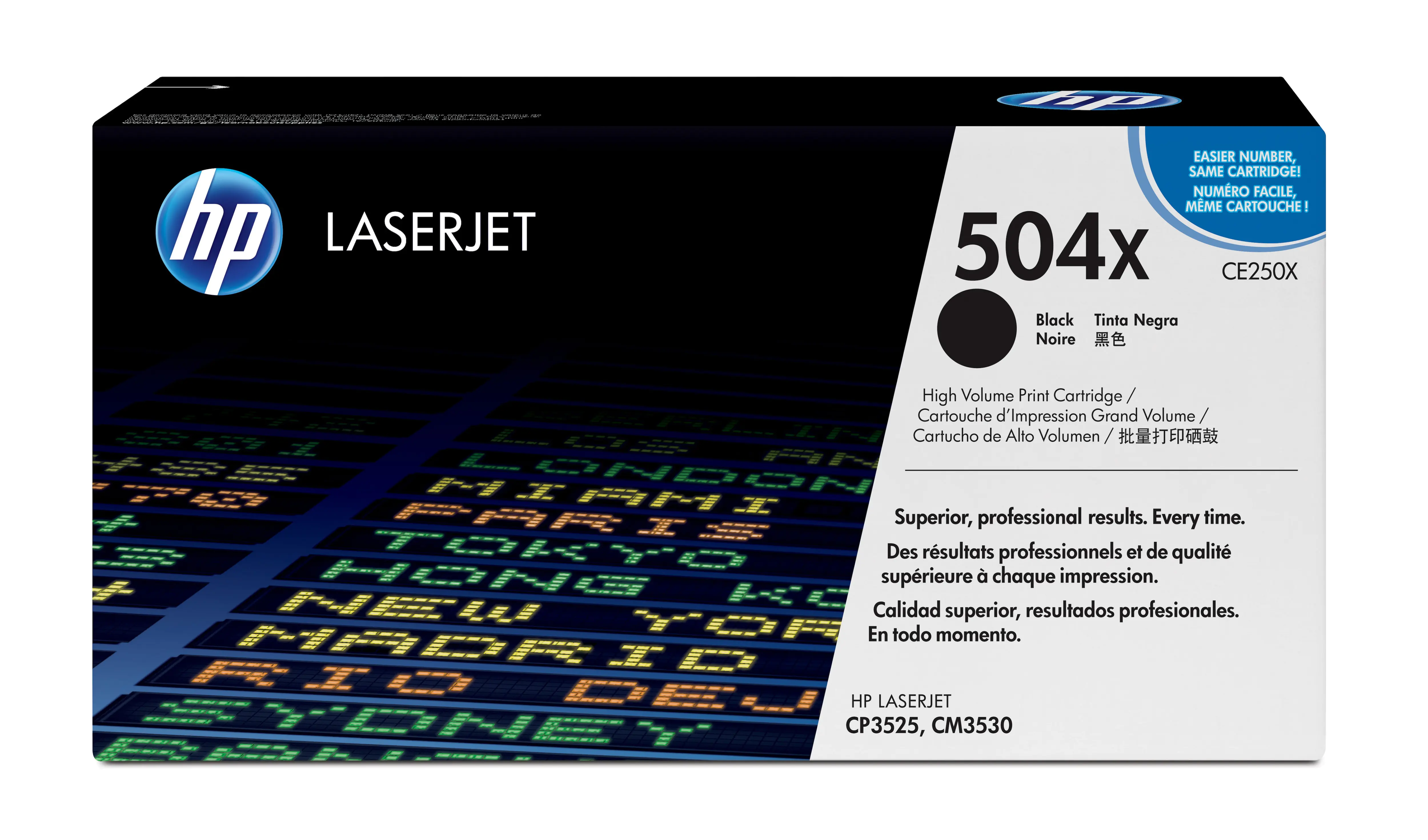 HP 504X - Hohe Ergiebigkeit - Schwarz - Original - LaserJet - Tonerpatrone (CE250X) - für Color LaserJet CM3530, CM3530fs, CP3525, CP3525dn, CP3525n, CP3525x, CP3527, CP3529 HP 504X - Hohe Ergiebigkeit - Schwarz - Original - LaserJet - Tonerpatrone (CE250X) - für Color LaserJet CM3530, CM3530fs, CP3525, CP3525dn, CP3525n, CP3525x, CP3527, CP3529