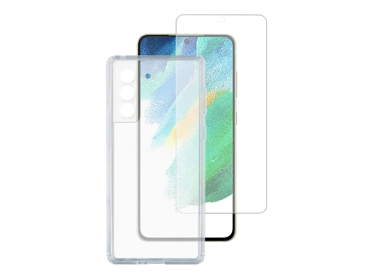 4smarts - 360° starter set - Schutzhülle für Mobiltelefon - Temperglas, fettabweisende Beschichtung, Thermoplastisches Polyurethan (TPU) - durchsichtig - für Samsung Galaxy S21 FE 5G