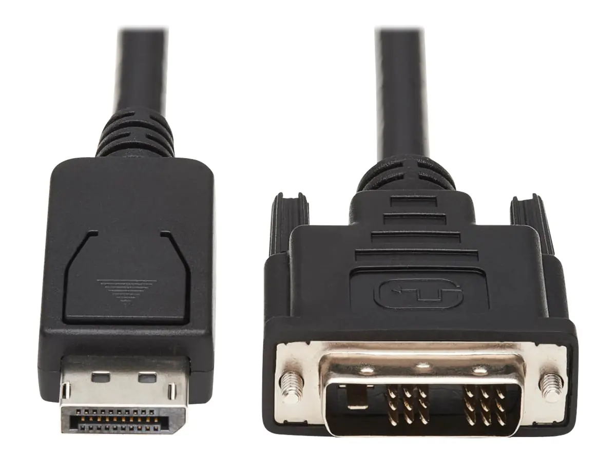 Eaton Tripp Lite Series DisplayPort to DVI Adapter Cable (DP with Latches to DVI-D Single Link M/M), 6 ft. (1.8 m) - Videokabel - Single Link - DisplayPort (M) zu DVI-D (M) - 1.8 m - geformt - Schwarz