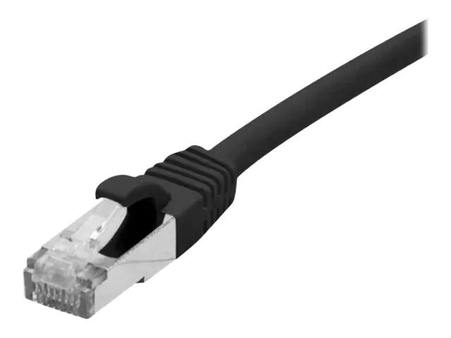 Dexlan - Patch-Kabel - RJ-45 (M) zu RJ-45 (M) - 3 m - S/FTP - CAT 6a/7 - halogenfrei, geformt, ohne Haken - Schwarz