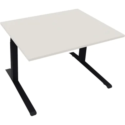 Sitz-/Stehtisch Kufe Doppels. Quad. B1200xT900xH645-1275 an/Weiß