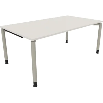 Schreibtisch Vierfuß Rundrohr B1800xT1000xH680-820 si/Weiß Schreibtisch Vierfuß Rundrohr B1800xT1000xH680-820 si/Weiß