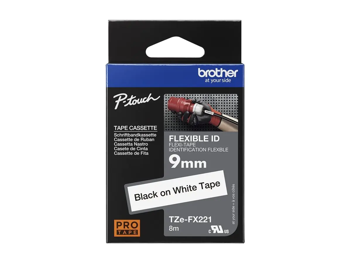 P-touch Schriftbandkassette TZEFX221 9mm sw auf ws