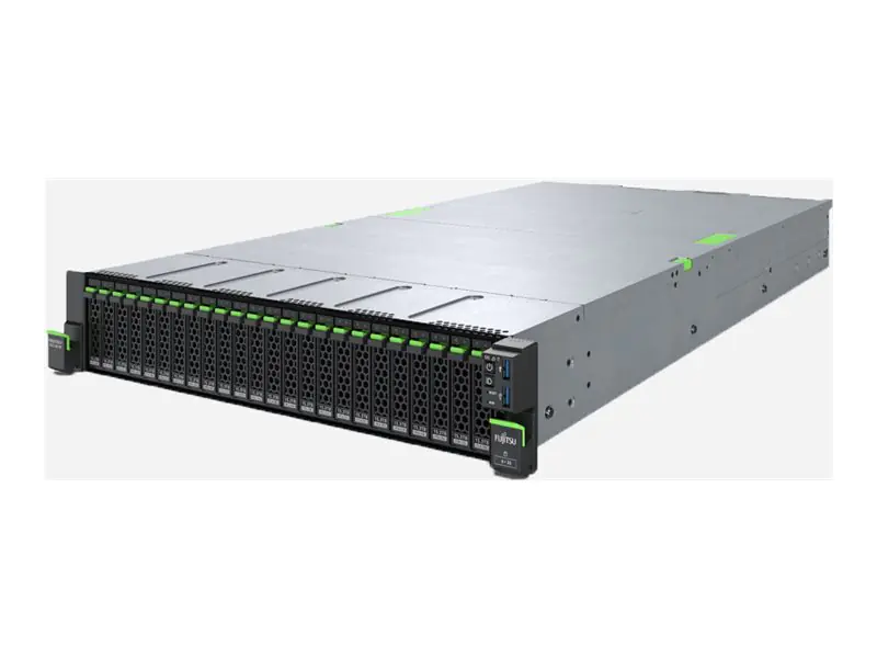 Fujitsu PRIMERGY RX2540 M7 - Server - Rack-Montage - 2U - zweiweg - 1 x Xeon Silver 4410Y / 2 GHz - RAM 32 GB - SATA/SAS - Hot-Swap 6.4 cm (2.5") Schacht/Schächte - keine HDD - Monitor: keiner - mit 3 Jahre 24x7 Fujitsu Support Pack Vor-Ort-Service