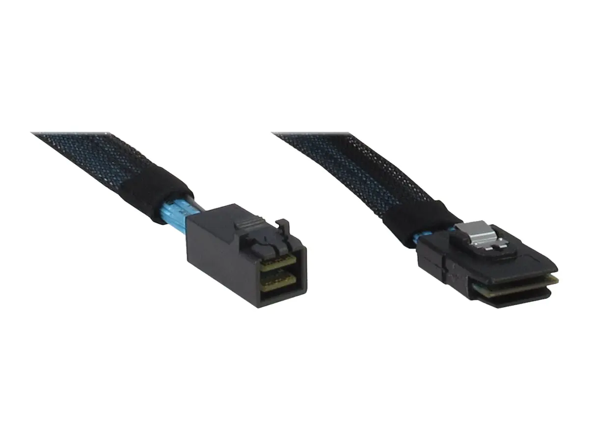 Inter-Tech - Internes SAS-Kabel - SAS 6Gbit/s - 4x Mini SAS HD (SFF-8643) (M) zu Mini SAS (SFF-8087) (M) - 75 cm - Schwarz, Blau