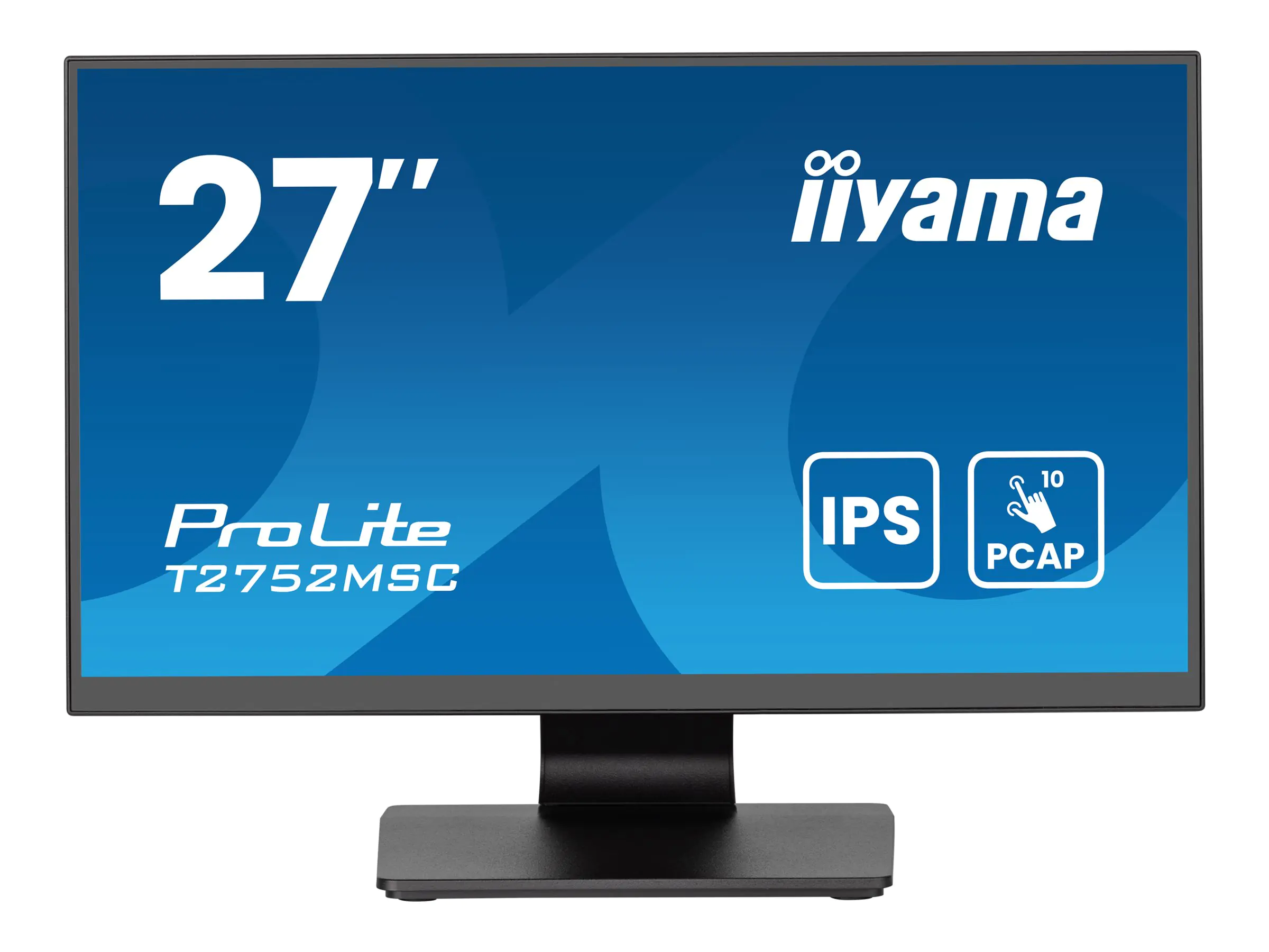 Iiyama ProLite T2752MSC-B1AG - LED-Monitor - 68.6 cm (27") - Touchscreen - 1920 x 1080 Full HD (1080p) @ 60 Hz - IPS - 400 cd/m² - 1000:1 - 5 ms - HDMI, DisplayPort - Lautsprecher - Schwarz, Matte