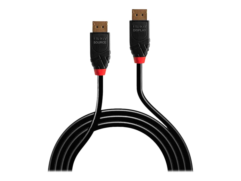 Lindy - DisplayPort-Kabel - DisplayPort (M) zu DisplayPort (M) - DisplayPort 1.4 - 10 m - rund, aktiv, unterstützt 8K 60 Hz (7680 x 4320), unterstützt 4K 144 Hz (4096 x 2160) - Schwarz