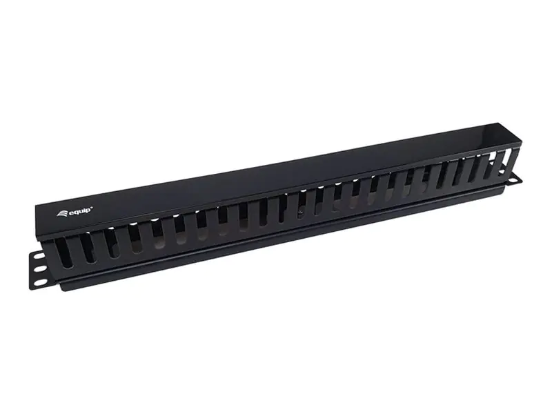 Equip 19" Rack Mount Kabelmanagement-Panel - Schwarz - Kabelmanagementtafel - Schwarz - 1U - Ch