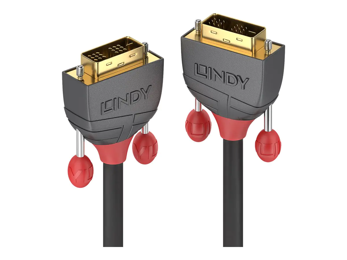 Lindy Anthra Line - DVI-Kabel - Single Link - DVI-D (M) zu DVI-D (M) - 15 m - rund, Daumenschrauben, 1080p-Unterstützung - Schwarz