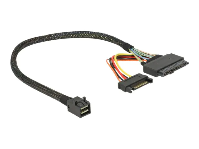 DeLOCK - Internes SAS-Kabel - SFF-8643 (M) bis SATA-Stromstecker, U.2 (SFF-8639) - 30 cm - Schwarz