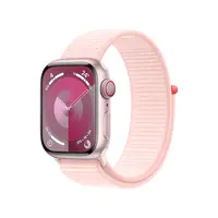 Apple Watch Series 9 (GPS + Cellular) - 41 mm - Pink Aluminum - intelligente Uhr mit Sportschleife - weiches, zweilagiges Nylon - Light Pink - 64 GB - Wi-Fi, Bluetooth, UWB, LTE - 4G - 32.1 g