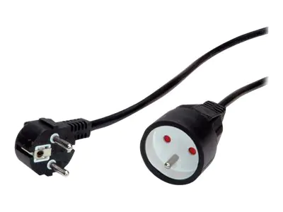 VALUE - Spannungsversorgungs-Verlängerungskabel - power CEE 7/7 (M) zu French / UTE (W) - Wechselstrom 250 V - 16 A - 10 m - weiß