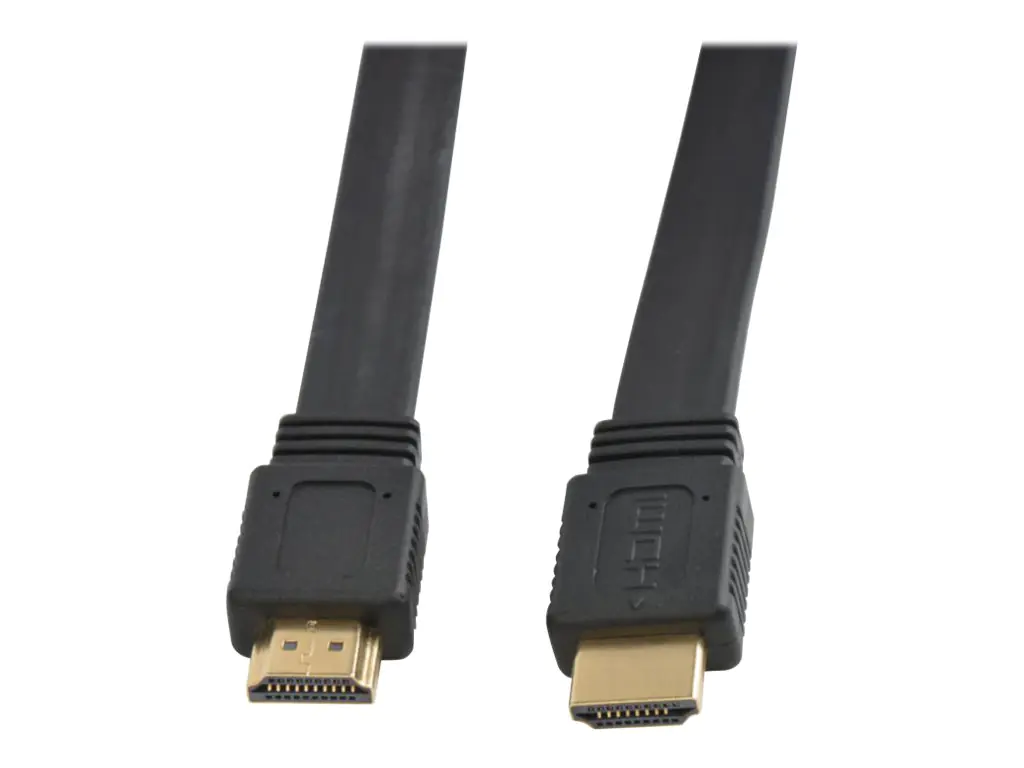 TECHly ICOC HDMI2-FE-010TY - HDMI-Kabel mit Ethernet - HDMI männlich zu HDMI männlich - 1 m - Schwarz - flach