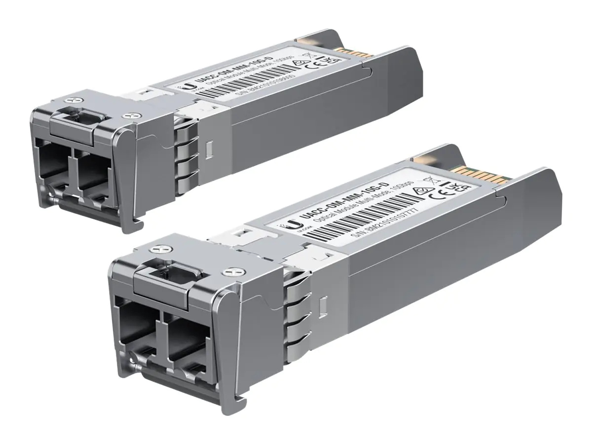 UbiQuiti - SFP (Mini-GBIC)-Transceiver-Modul - 10GbE - LC Multi-Mode - bis zu 300 m (Packung mit 2)