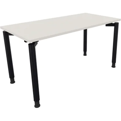 Schreibtisch Vierfuß Rundrohr B1400xT700xH680-820 an/Weiß Schreibtisch Vierfuß Rundrohr B1400xT700xH680-820 an/Weiß