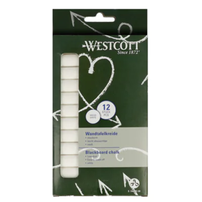 Westcott Tafelkreide ohne Papierhülle weiß 12 St./Pack. Westcott Tafelkreide ohne Papierhülle weiß 12 St./Pack.