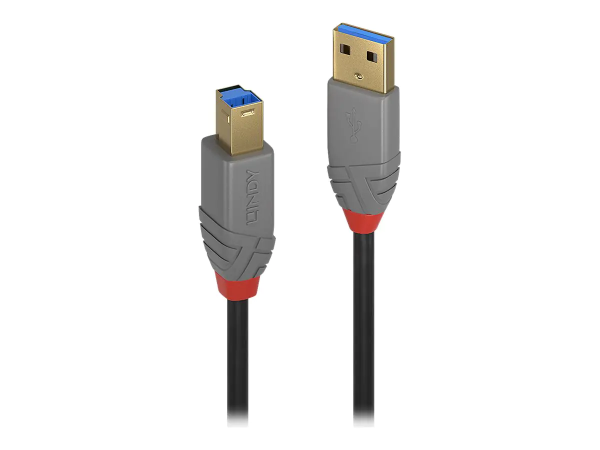 Lindy Anthra Line - USB-Kabel - USB Typ A (M) zu USB Type B (M) - USB 3.0 - 1 m - rund - Schwarz