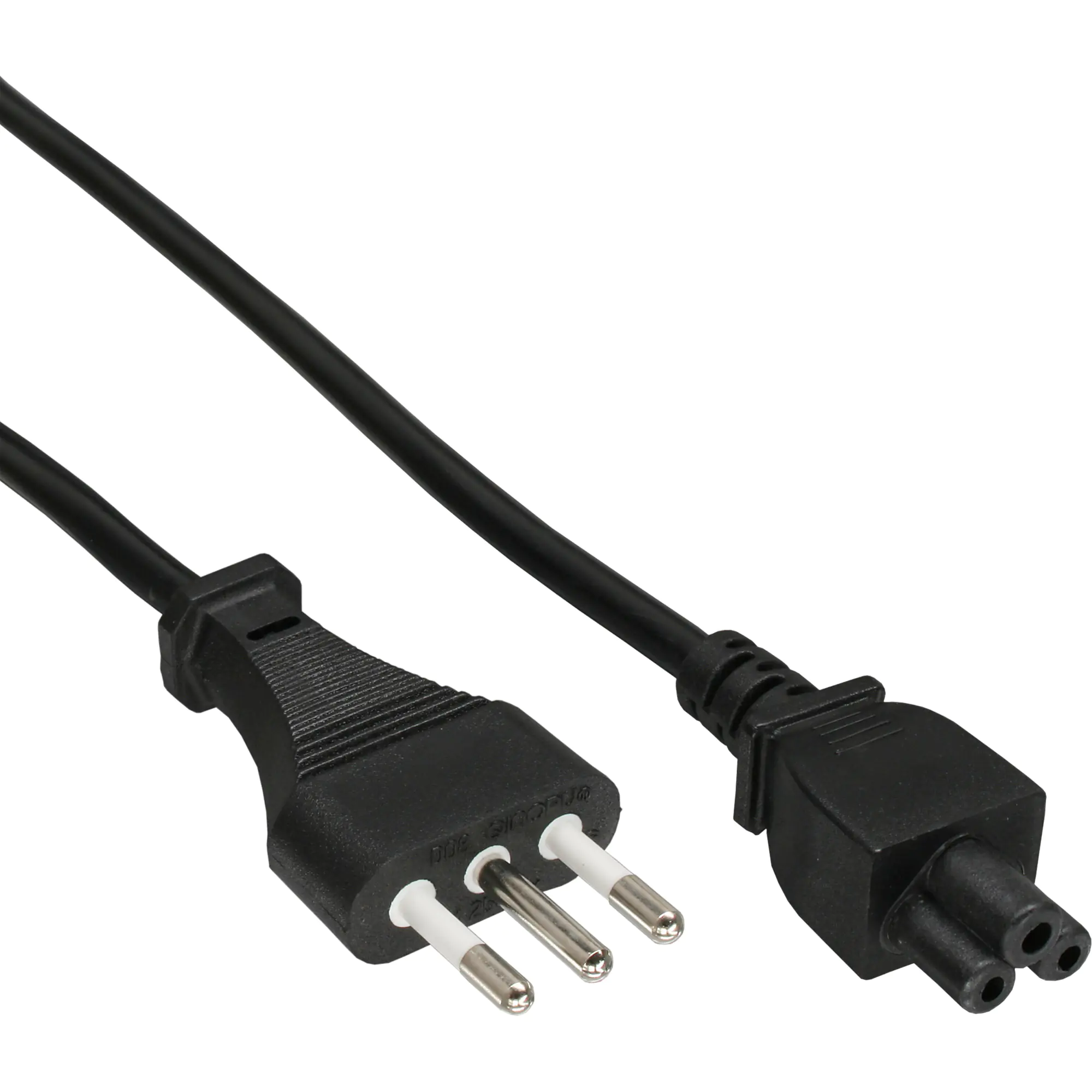 InLine - Stromkabel - IEC 60320 C5 bis CEI 23-16/VII (M) - 2 m - Schwarz