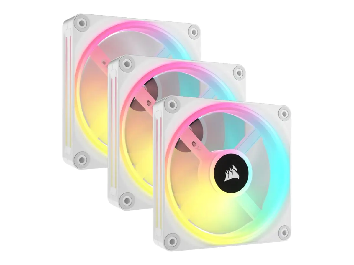 Corsair iCUE LINK QX120 RGB - Gehäuselüfter - mit Temperatursensor - 120 mm - weiß (Packung mit 3