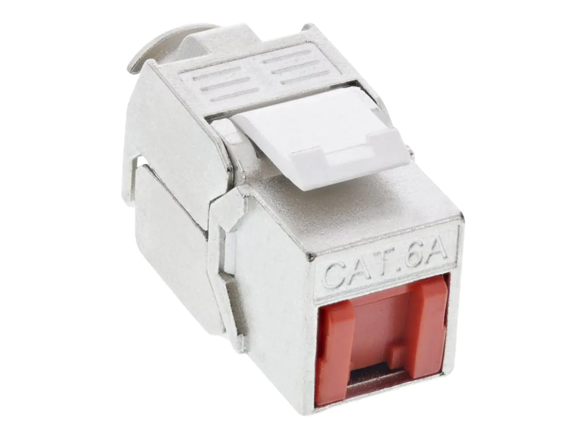 InLine - Modulare Eingabe - mit Staubschutz in Rot - CAT 6 - STP - RJ-45