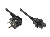 Good Connections - Stromkabel bis IEC 60320 C15 - 1.8 m - gewinkelter Stecker - Schwarz