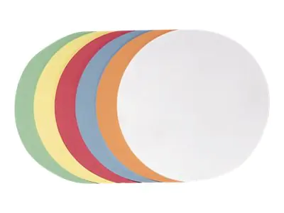 Franken GmbH FRANKEN - Moderationskarte - Kreis - Durchmesser: 14 cm - weiß, Gelb, Rot, grün, orange, Hellblau (Packung mit 300) UMZS 14 99