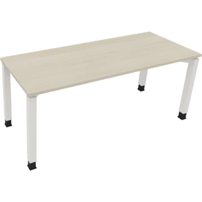 Schreibtisch Vierfuß Quadratrohr B1800xT700xH680-820 ws/Akazie hell Schreibtisch Vierfuß Quadratrohr B1800xT700xH680-820 ws/Akazie hell