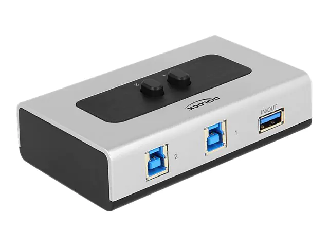 DeLock Switch USB 3.0 2 port manual bidirectional - USB-Umschalter für die gemeinsame Nutzung von Peripheriegeräten - 2 x SuperSpeed USB 3.0 - Desktop
