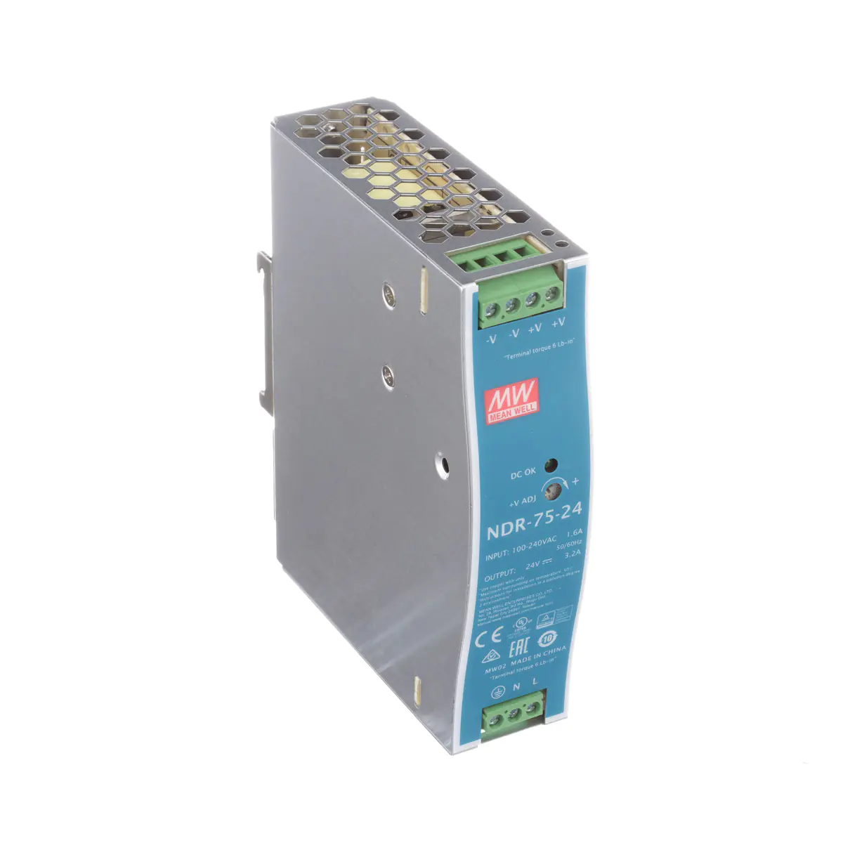 Mean Well NDR-75 Series - Netzteil (DIN-Schienenmontage möglich) - Wechselstrom 115/230 V - 75 Watt