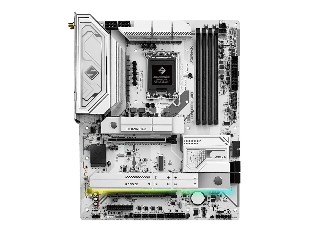 ASRock Z890 STEEL LEGENd WiFi - Motherboard - ATX - LGA1851-Sockel - Z890 Chipsatz - USB4, USB-C 3.2 Gen 2x2, USB 3.2 Gen 2, USB 3.2 Gen 1 - 2.5 Gigabit LAN, Wi-Fi 7, Bluetooth - Onboard-Grafik (CPU erforderlich) - HD Audio (8-Kanal)