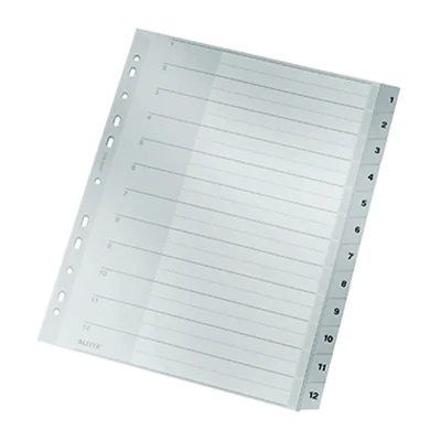 Leitz Register 12820000 DIN A4 1-12 Polypropylen grau
