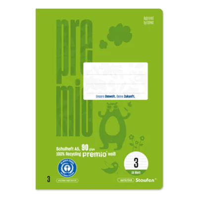 Staufen Schulheft Premio DIN A5 liniert 3 16 Bl. Staufen Schulheft Premio DIN A5 liniert 3 16 Bl.