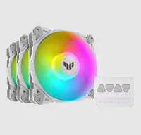 ASUS TUF Gaming TF120 ARGB - White Edition - Gehäuselüfter - 120 mm - weiß (Packung mit 3)