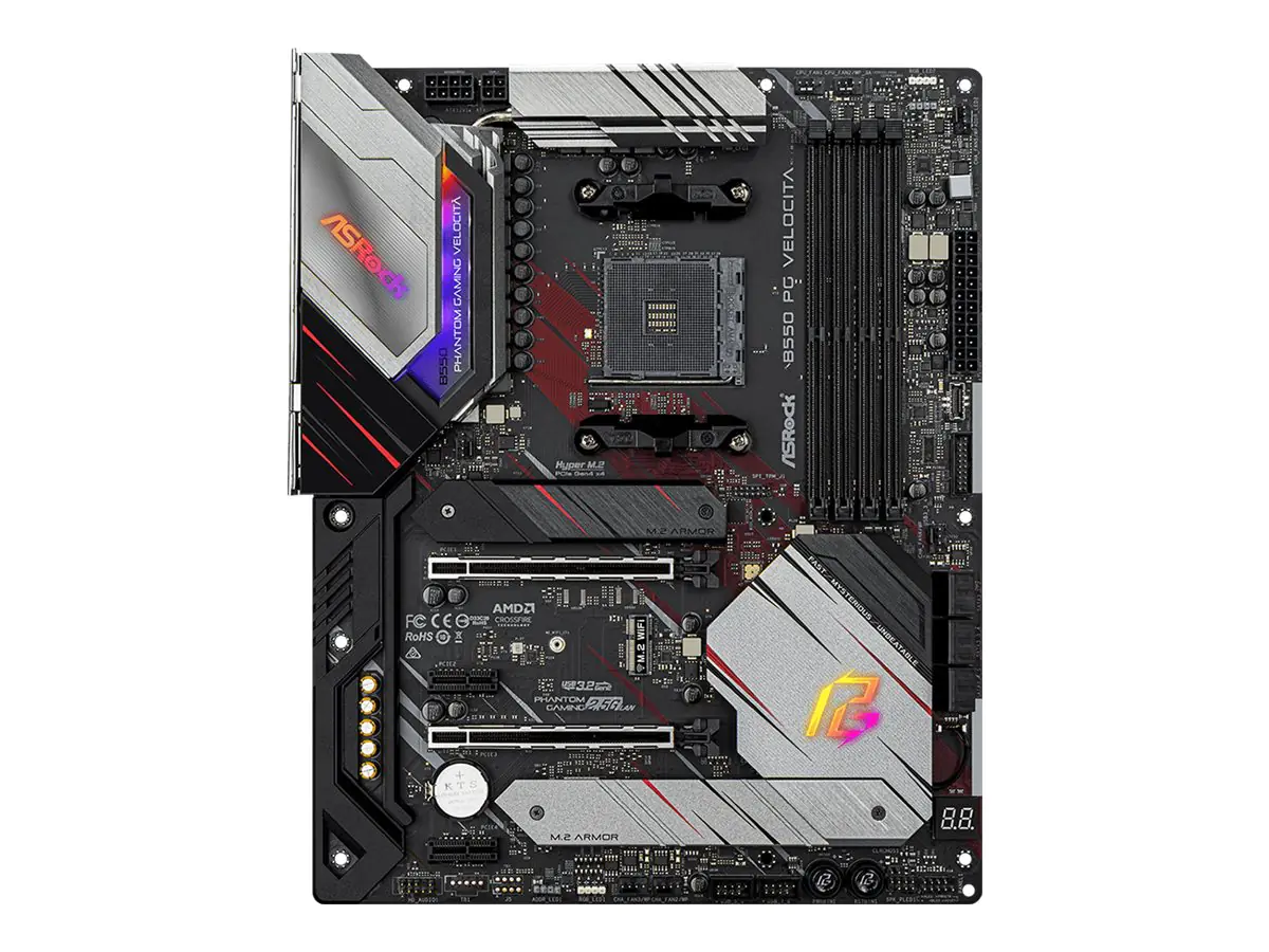 ASRock B550 PG Velocita - Motherboard - ATX - Socket AM4 - AMD B550 Chipsatz - USB-C Gen2, USB 3.2 Gen 1, USB 3.2 Gen 2 - 2.5 Gigabit LAN - Onboard-Grafik (CPU erforderlich) - HD Audio (8-Kanal)