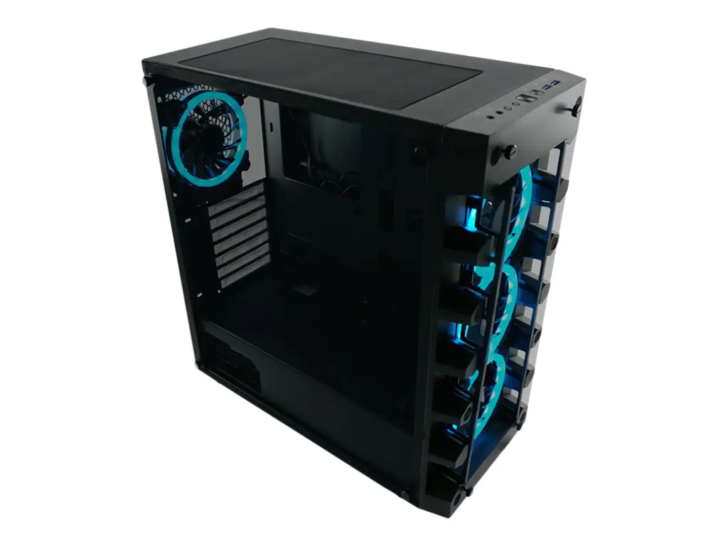 LC Power Gaming 709B Solar_System_X - Tower - ATX - Seitenteil mit Fenster (gehärtetes Glas) - keine Spannungsversorgung - Schwarz - USB/Audio