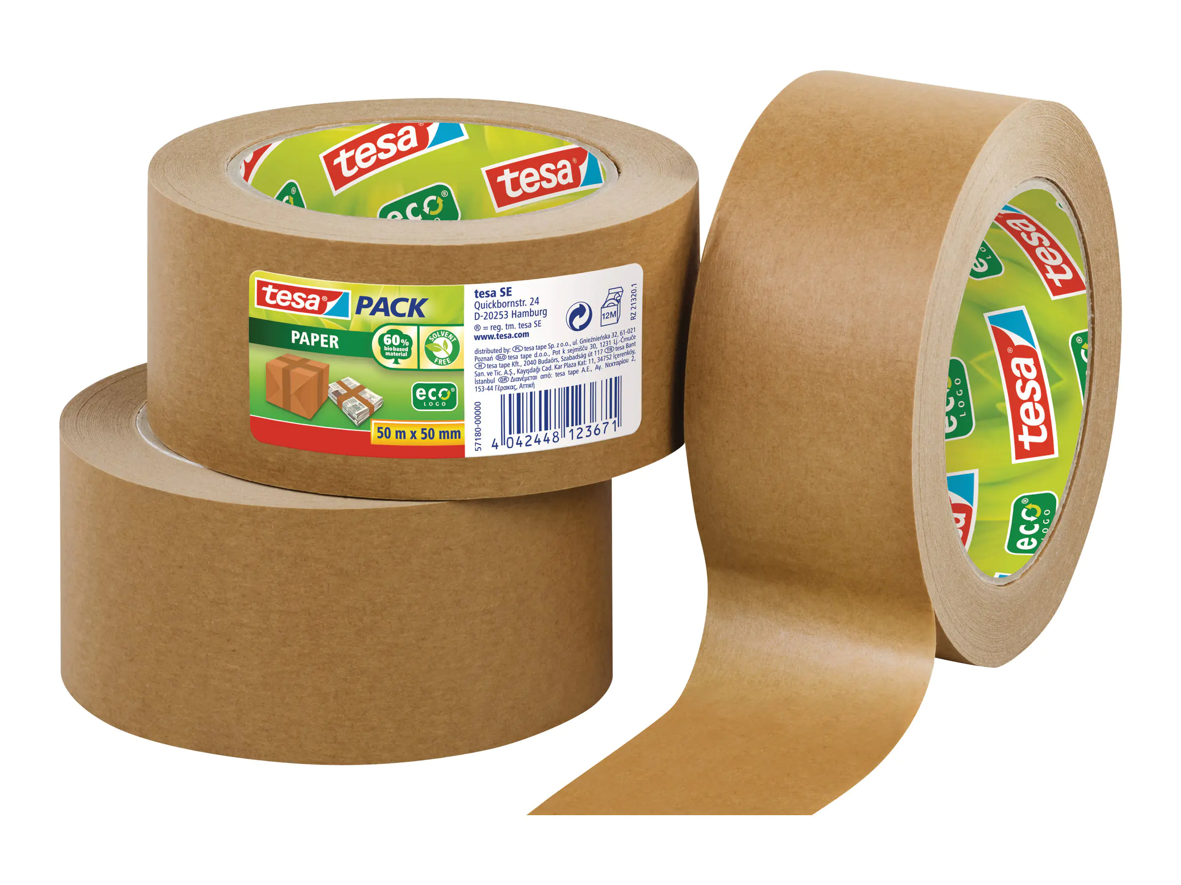 tesa Packband tesapack Paper EcoLogo 57180-00000 50mmx50m braun