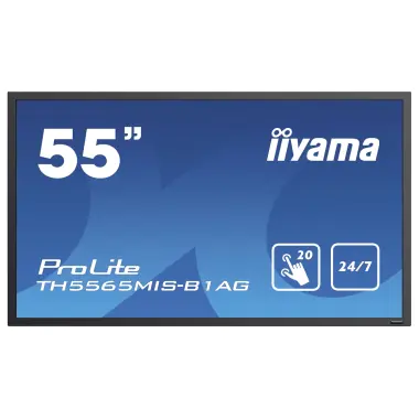 Iiyama ProLite TH5565MIS-B1AG - 140 cm (55") Diagonalklasse (138.8 cm (54.6") sichtbar) LCD-Display mit LED-Hintergrundbeleuchtung - Digital Signage - mit Touchscreen - 1080p (Full HD) 1920 x 1080 - Schwarz