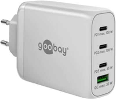 Goobay USB-C PD Multiport-Schnellladegerät 100 W weiß - 3x -Anschlüsse Power