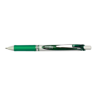 Pentel EnerGel Roller ECO, Ausziehbarer Gelschreiber, Grün, Grün, Silber, Weiß, 0,35 mm, Rund, 0,7 mm BL77E-DX