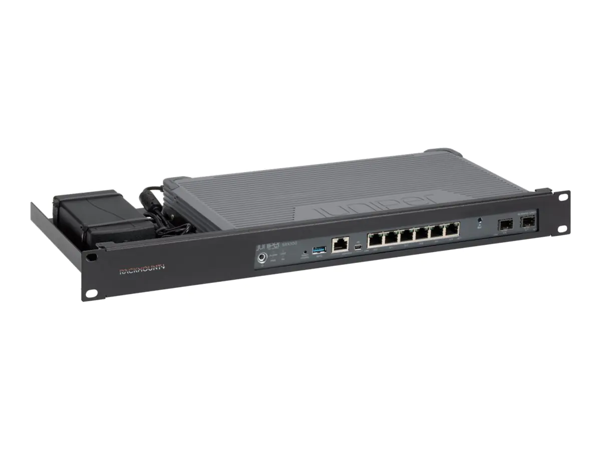 Rackmount.IT RM-JN-T1 - Montagesatz für Netzwerkgeräte - Rack montierbar - Signalschwarz - 1U - 48.3 cm (19") - für Juniper Networks SRX300 Services Gateway