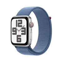 Apple Watch SE (GPS + Cellular) - 44 mm - Aluminium, Silber - intelligente Uhr mit Sportschleife - Stoff - winter blue - Handgelenkgröße: 145-220 mm - 32 GB - Wi-Fi, LTE, Bluetooth - 4G - 33 g