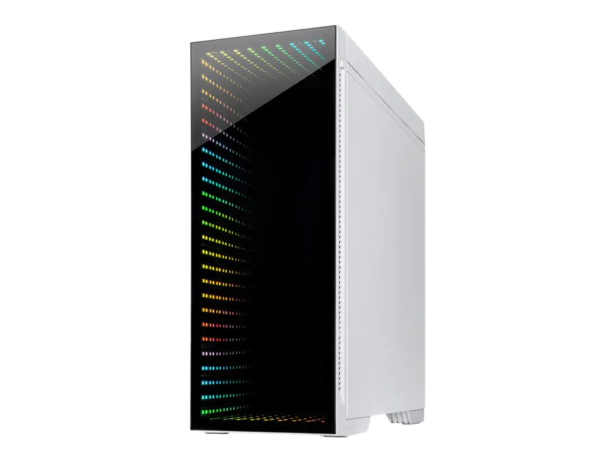 Inter-Tech X-908 Infini2 - Tower Gaming - E-ATX - Seitenteil mit Fenster (gehärtetes Glas) - keine Spannungsversorgung (ATX) - weiß - USB/Audio